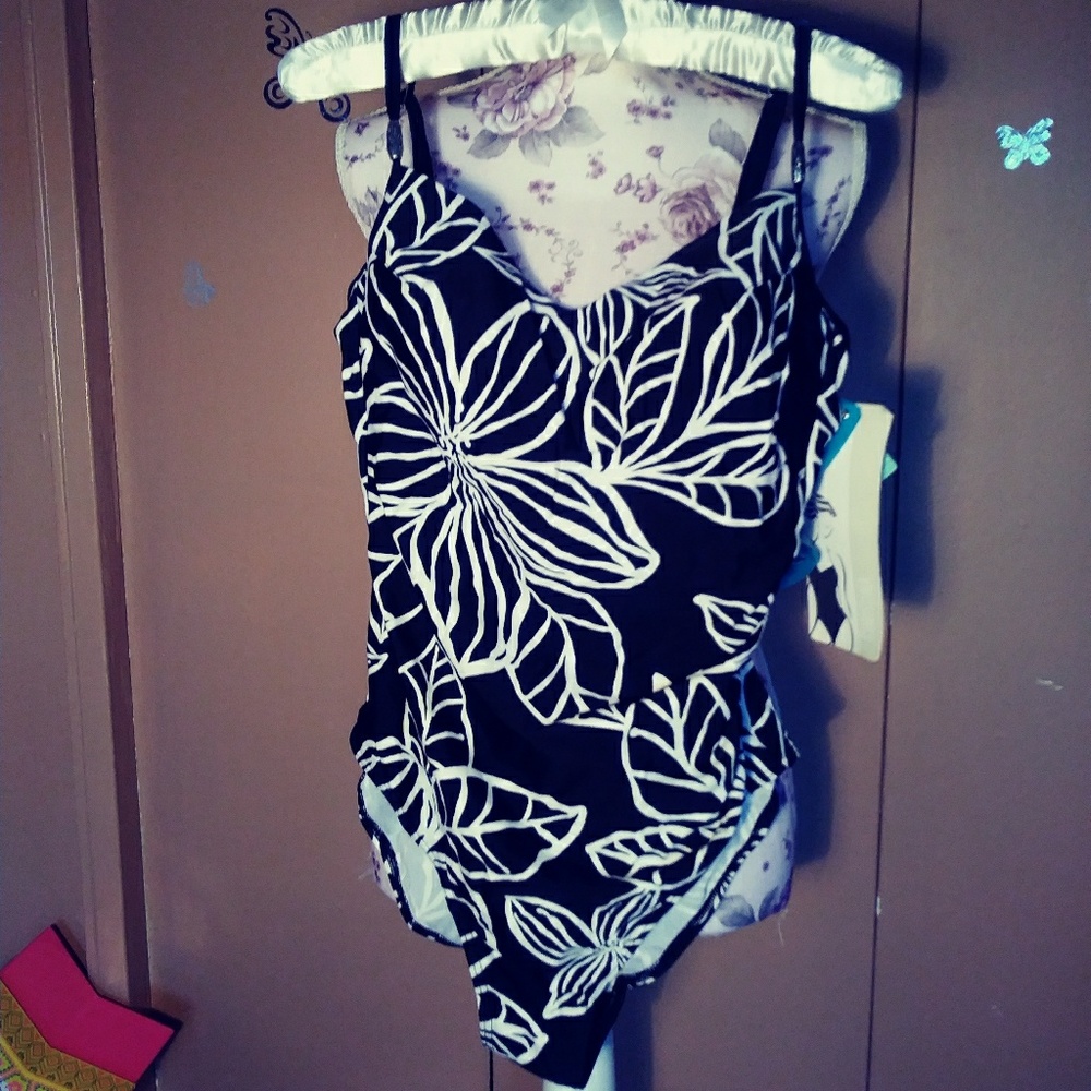 Sears Christina One Piece Swimsuit B&W